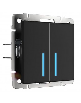 Сенсорный выключатель двухклавишный с функцией Wi-Fi Werkel черный W4520608 4690389171260