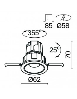 Встраиваемый светодиодный светильник Maytoni Technical Wise DL057-7W3K-B